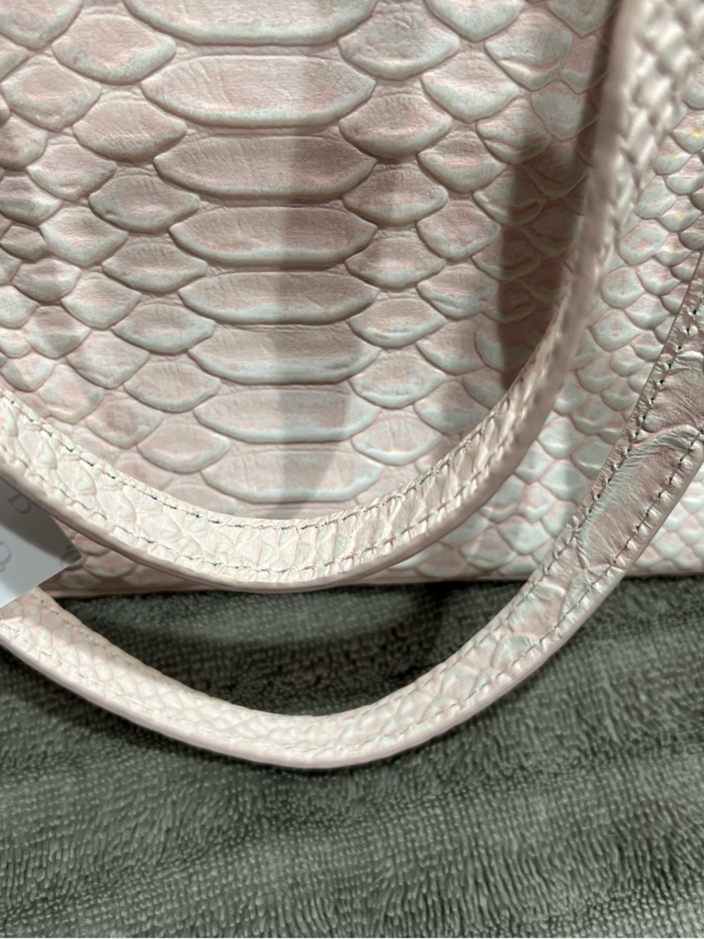 Dooney & Bourke Light Pink Embossed Leather Tote with Gold Hardware - Picture 3 of 7